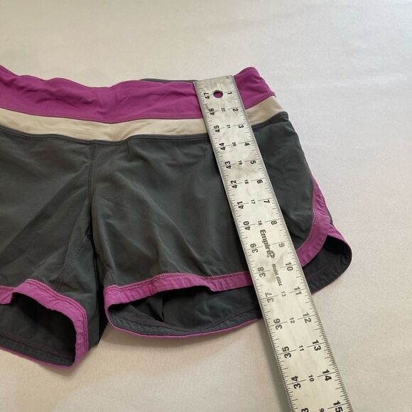 Lululemon 4 Groovy Run Short Violaceous Purple Coal Gray Iris Pink EUC! Rare! - Picture 3 of 8